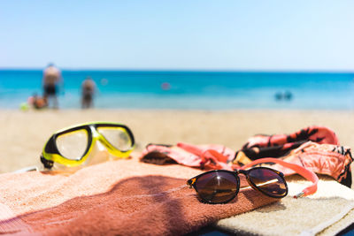 Sunglasses on beach