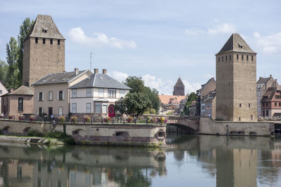 Reflection of buildings in river