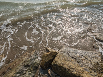 Close-up high angle view of water