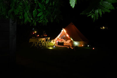 Illuminated built structure at night