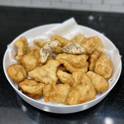 High angle view of food in bowl on table