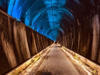 Empty road in tunnel