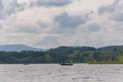 Fishing boats in the lake of menteith, scotland