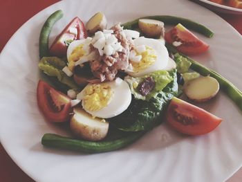 Close-up of food in plate on table