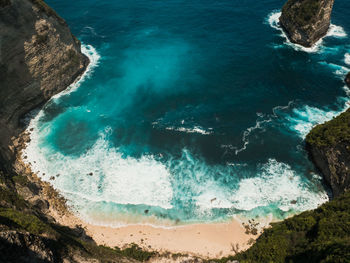High angle view of beach