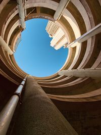 Low angle view of spiral staircase