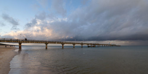 Bridge over sea against sky