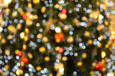 Defocused image of illuminated christmas lights