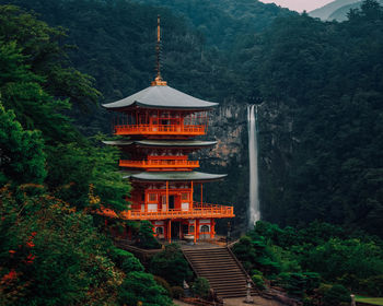 Temple by nachi falls