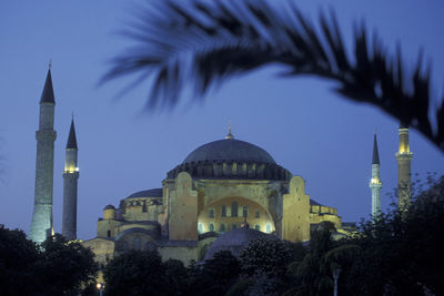 Panoramic view of historic building against sky at dusk