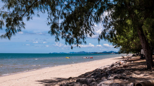 Scenic view of beach against sky