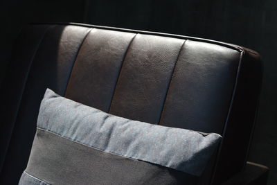 High angle view of empty seat