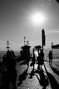 Silhouette of people on beach