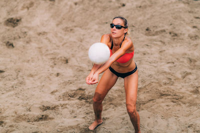 Female beach volleyball player