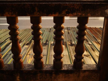 Close-up of metal railing