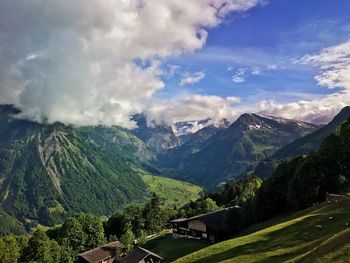 Scenic view of mountains against sky