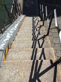 High angle view of stairs