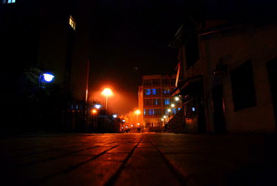 View of illuminated street light at night