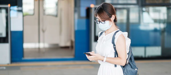 Woman using mobile phone