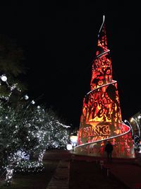 Low angle view of illuminated building