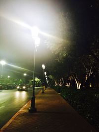 Illuminated street light at night