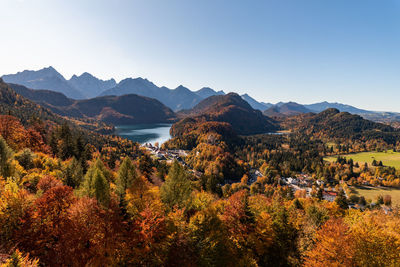 Scenic view of mountains against clear sky