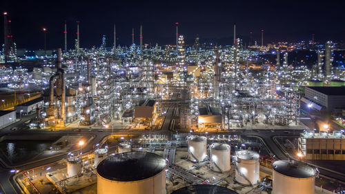 Aerial view liquid chemical tank terminal, storage of liquid chemical and petrochemical products.