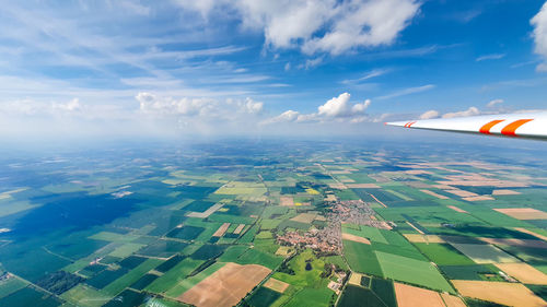 Aerial view of landscape against sky