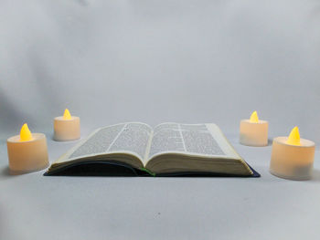Close-up of books on table