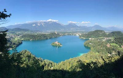 Scenic view of lake bled, slovenia 