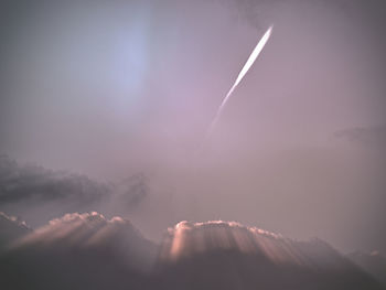 Low angle view of vapor trail in sky