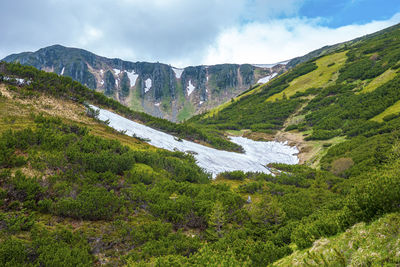 Scenic view of mountains against sky