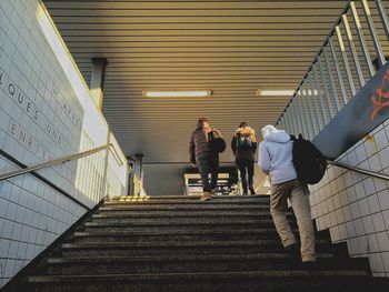 People walking on staircase