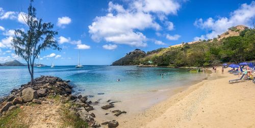 Scenic view of beach against sky
