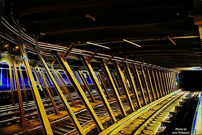 Illuminated street lights at night