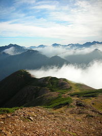 Scenic view of mountains against sky