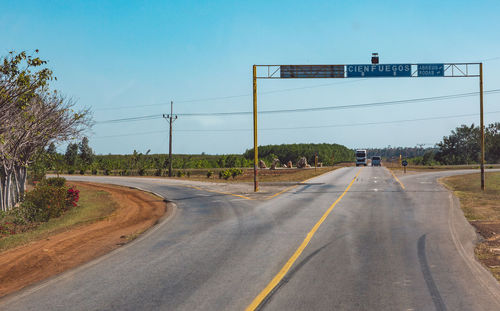 Empty road against sky