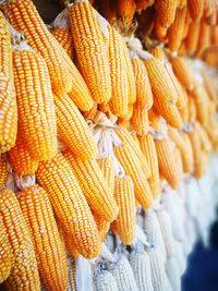 Corns for sale at market stall