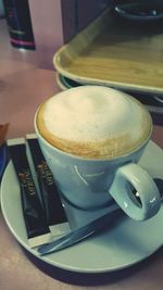 Close-up of coffee on table