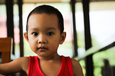 Close-up portrait of cute boy