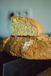 Close-up of bread on table