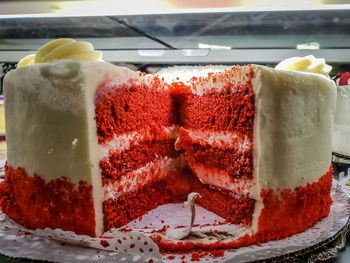 Close-up of ice cream in tray