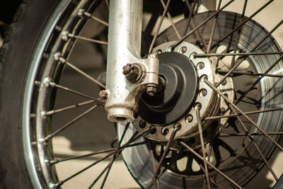 Close-up of bicycle wheel