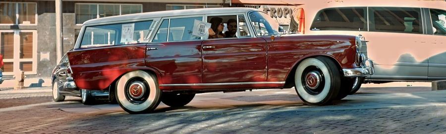 Vintage car on street