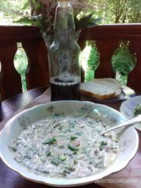 Close-up of food in bowl on table