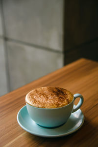 Close-up of coffee on table