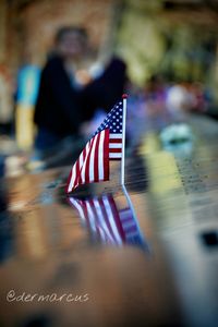 American flag against sky