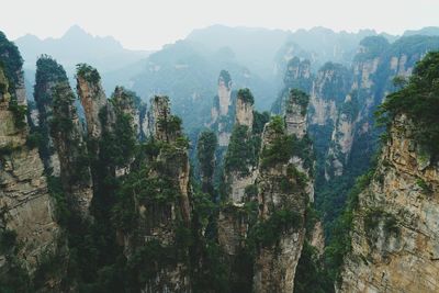 Scenic view of wulingyuan against sky