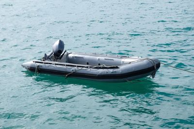High angle view of boat in sea