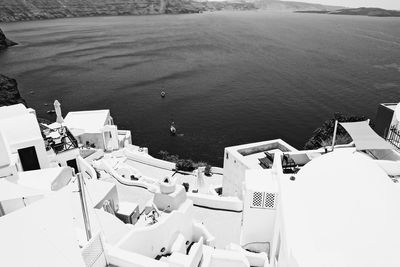 High angle view of beach in city